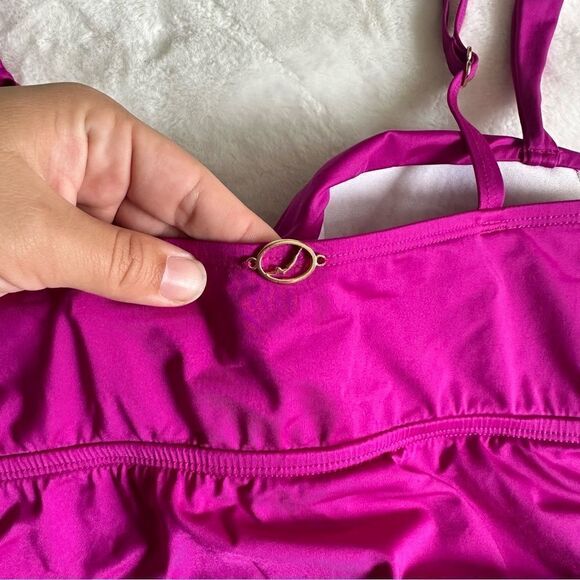 Jantzen Magenta Twist Front Swim Top Tankini Women's Size 10 - Picture 6 of 7